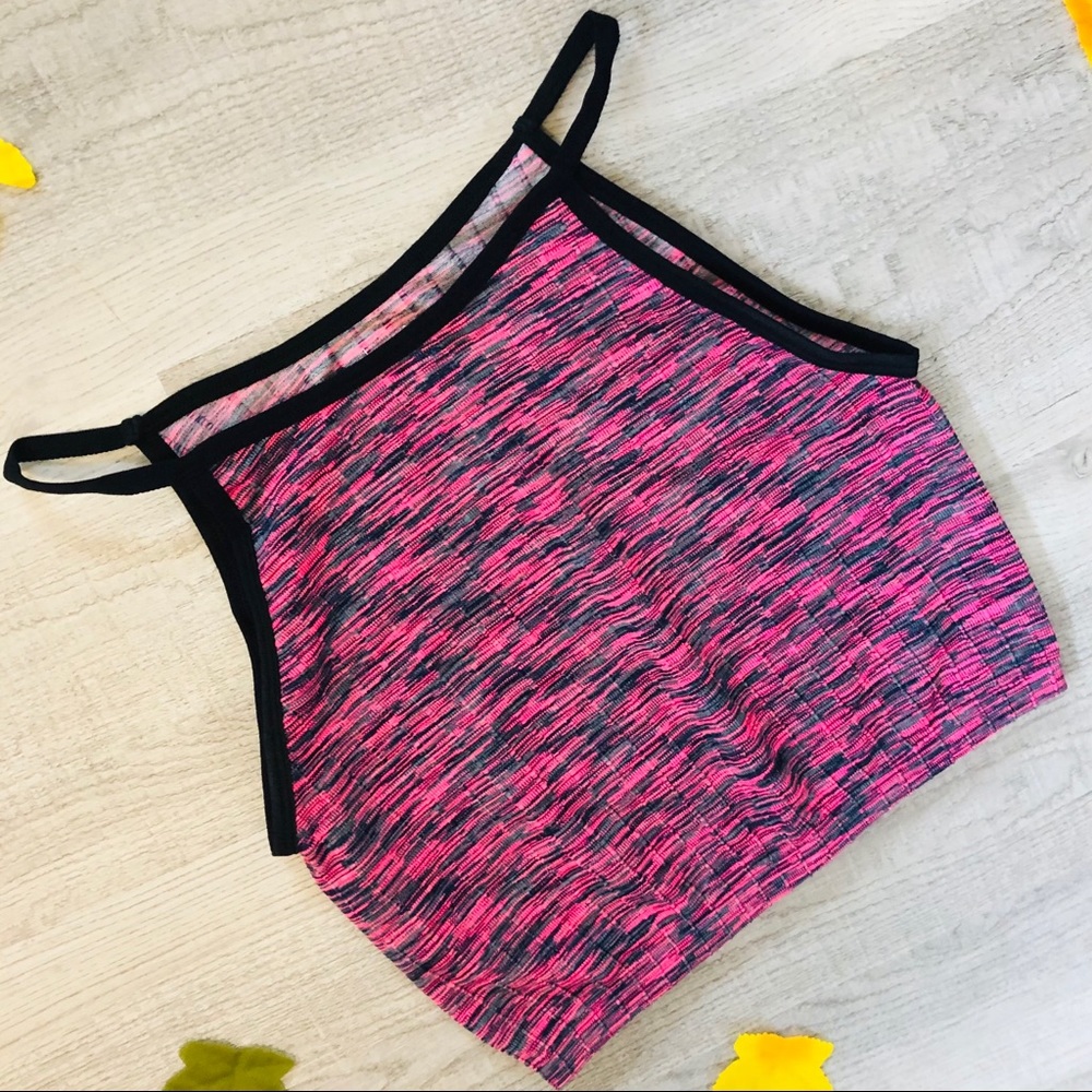 Workout Stretchy Pink Crop Top